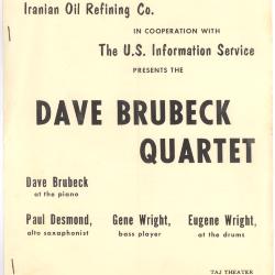 "Iranian Oil Refining Co. presents Dave Brubeck Quartet" (Abadan, Iran)