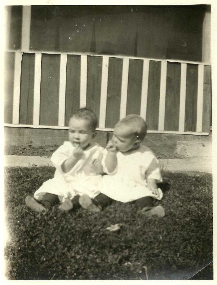 Glyn and Iola Whitlock as babies