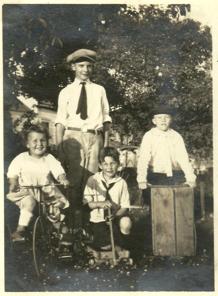 Henry Brubeck, Howard Brubeck, Dave Brubeck, and unidentified boy