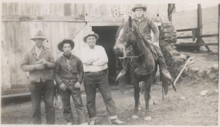 Pete Brubeck with cowhands (Ione, California)