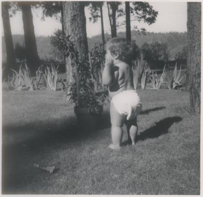 Darius Brubeck standing facing away