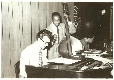 Dave Brubeck, Bull Ruthers, Herb Barman in performance at Storyville (Boston, Massachusetts)