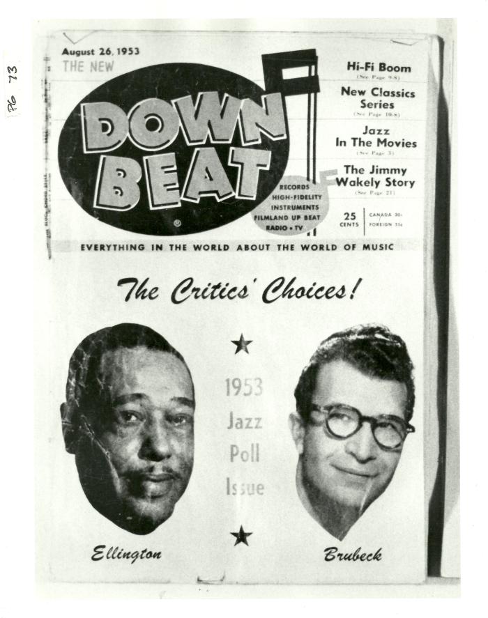 Cover of Down Beat featuring Duke Ellington and Dave Brubeck on the cover