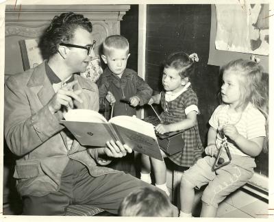 Dave Brubeck with nursery school children (Oakland, California [?])