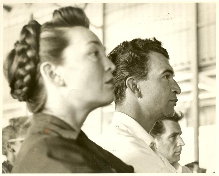 Dave Brubeck, Iola Brubeck and unidentified man (Berkshire Music Barn, Lenox, Massachusetts)