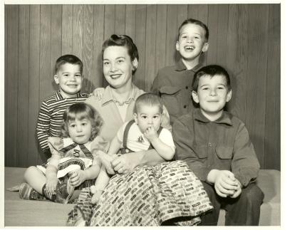 Iola Brubeck and kids portrait