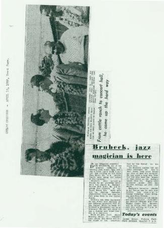 "Brubeck, jazz magician is here," Ceylon Observer (Sri Lanka)