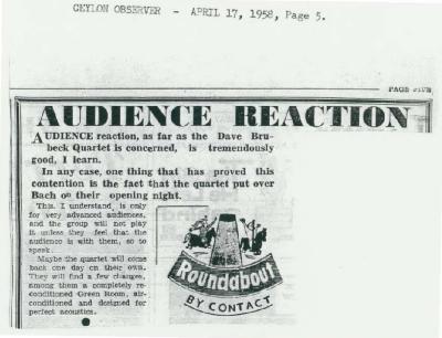 "Audience reaction," Ceylon Observer (Sri Lanka)