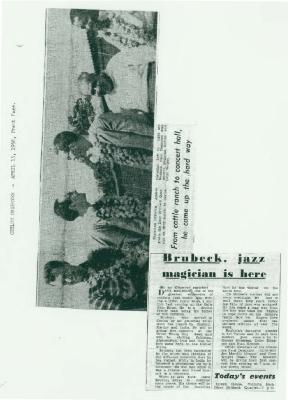 "Brubeck, jazz magician is here," Ceylon Observer (Sri Lanka)