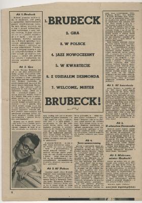 Lucjan Kydrynski, "Brubeck gra w Polsce..." Prze Kroj (Poland)