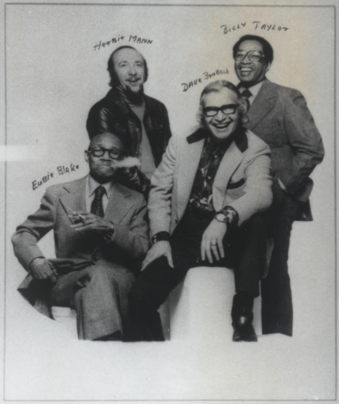 Framed photograph of Dave Brubeck and others on Eubie Blake's wall