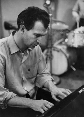 Dave Brubeck at piano during a Columbia Record recording session