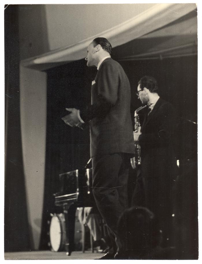 Paul Desmond and unidentified host (Krakow, Poland)