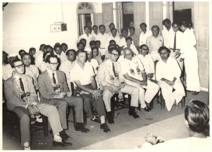 Classic Dave Brubeck Quartet and dignitaries enjoying dances performed by the Sanrashtre Sangit Natak Academy (Rajkot, India)