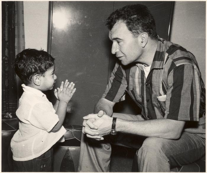 Dave Brubeck with one of S. Balachander's children (India)