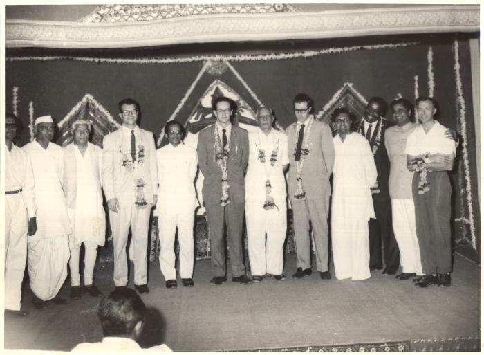 Presentation ceremony for Classic Dave Brubeck Quartet who appear with officers of the Sanrashte Sangit Natak Academy (Rajkot, India)