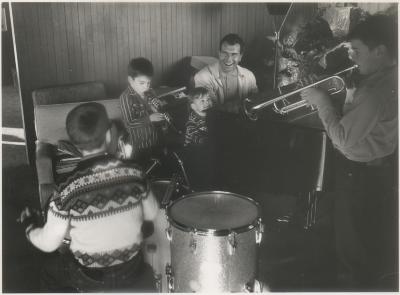 Dave Brubeck playing music with kids