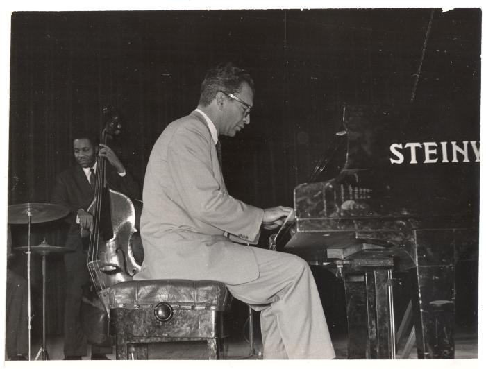 Dave Brubeck, Eugene Wright in performance (Palace of Culture, Warsaw, Poland)