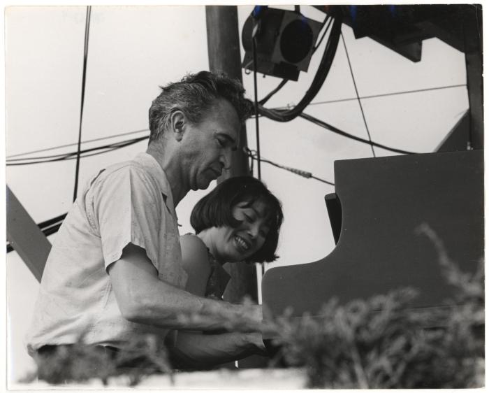 Dave Brubeck and Toshiko at the piano (Newport Jazz Festival, Newport, Rhode Island)