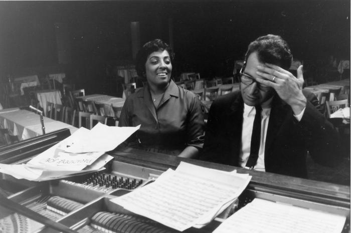 Dave Brubeck and Carmen McRae in studio (Basin Street East, New York City, New York)