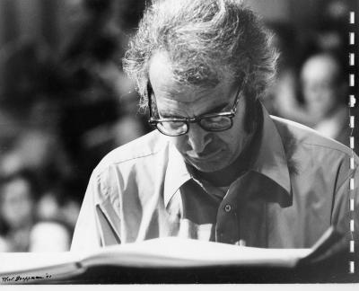 Dave Brubeck at piano rehearsing "Gates of Justice" (National Cathedral, Washington, D.C.)