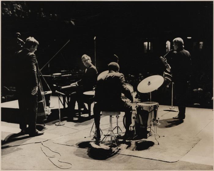 Dave Brubeck, Gerry Mulligan, Alan Dawson, Jack Six in performance (Europe [?])